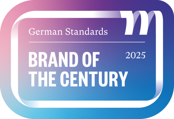 Badge “German Standards — Brand of the Century 2025”.
